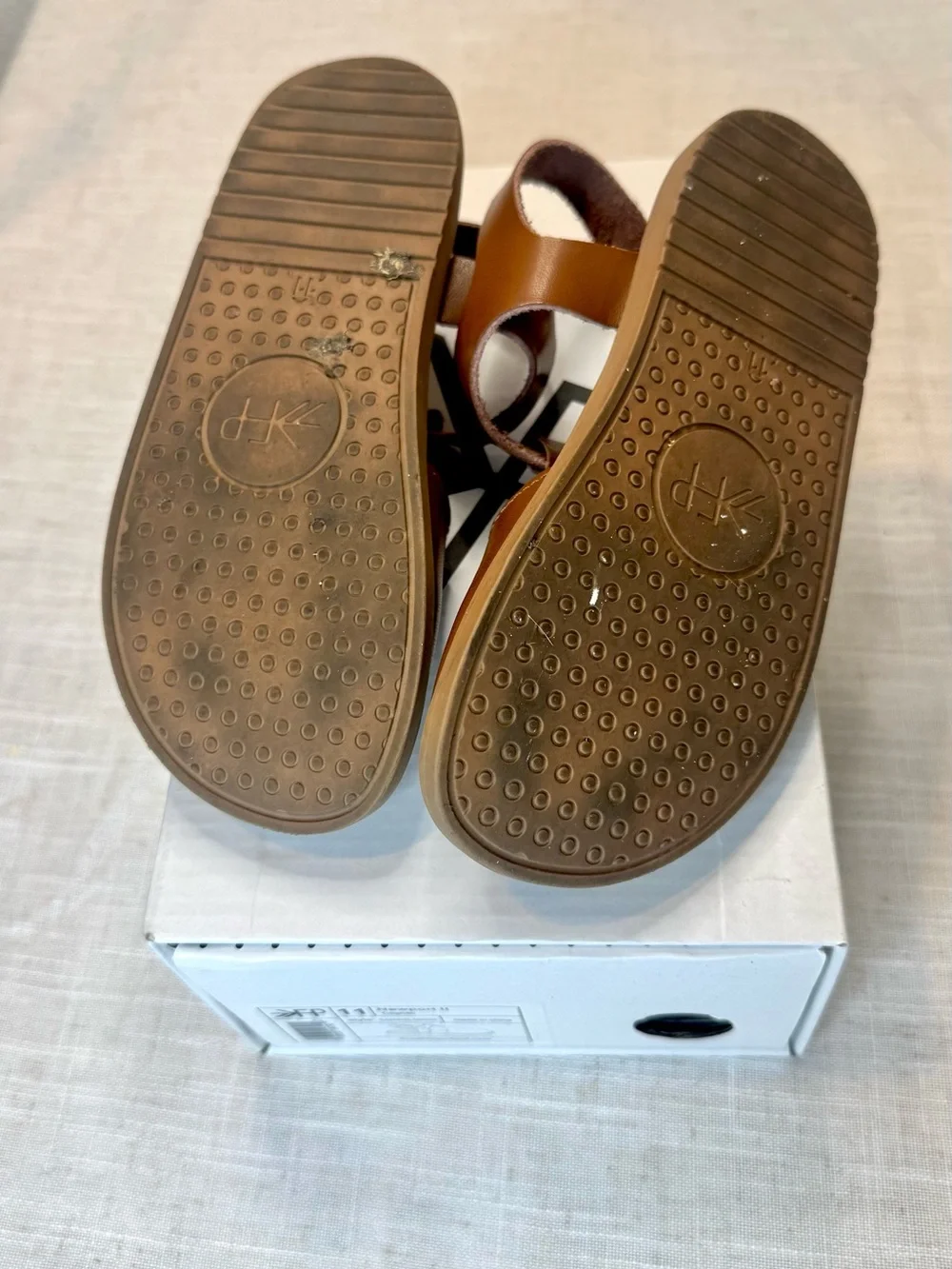 Freshly Picked Newport II Kids T-Strap Sandals in Cognac